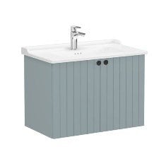 Vitra Root Groove 69299 Lavabo Dolabı, Kapaklı, 80 Cm, Mat Fiyord Yeşili, Klasik Lavabolu